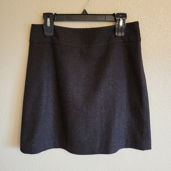 LOFT Wool Blend Black With Sprinkels Skirt Size 6 - Picture 1 of 10
